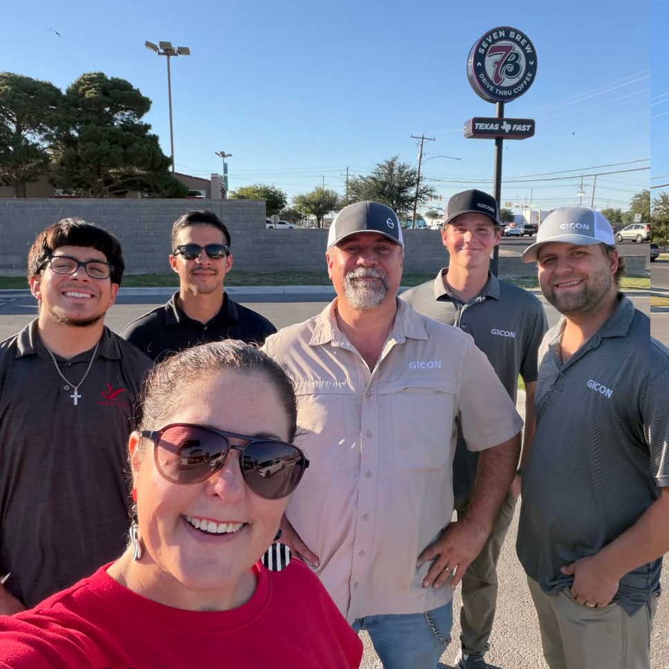 Redbird Water Team with client, 7Brew Coffee, signage in the background